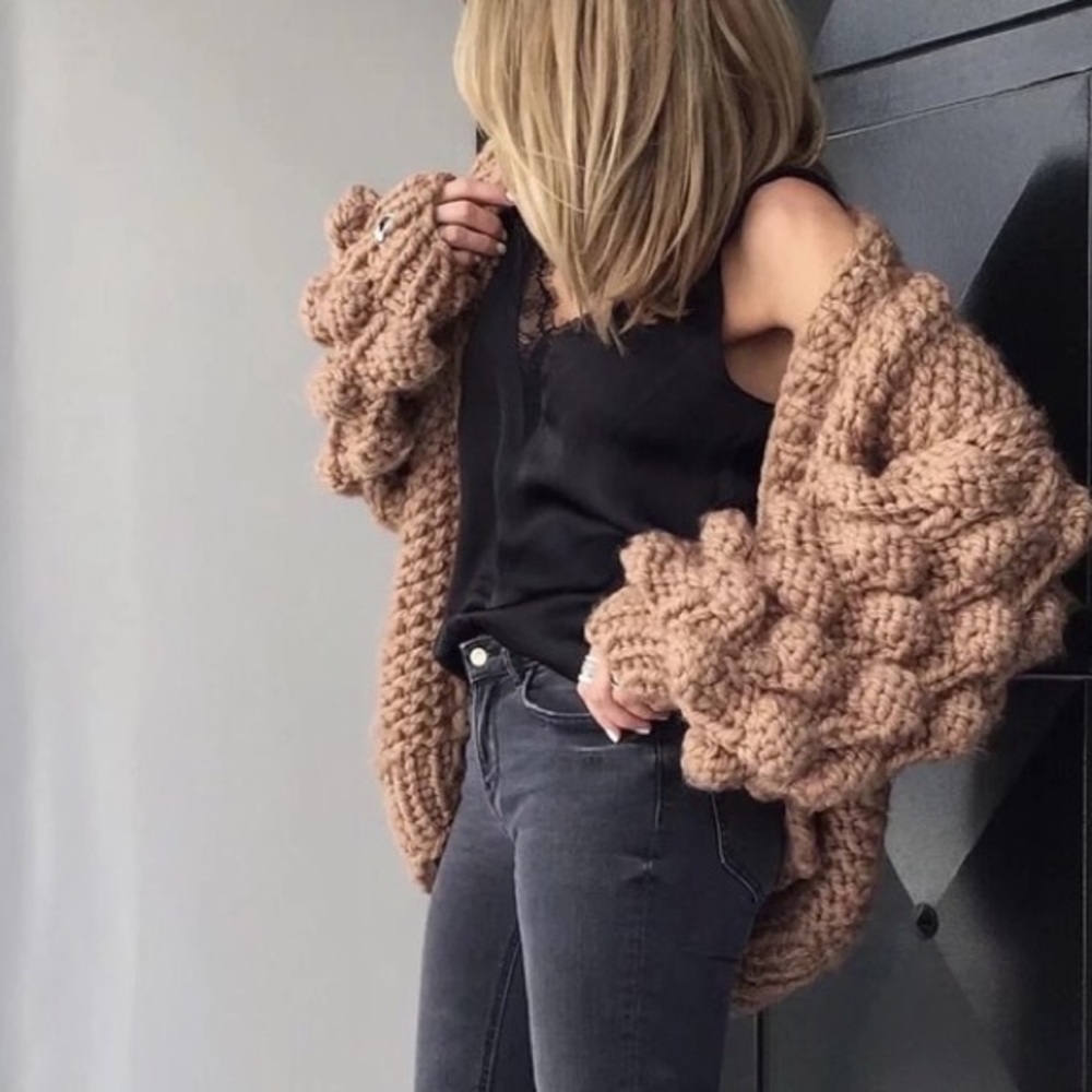 PM Editor Pick✨Last 1 Puffy Sleeve Chunky Cardigan - Picture 1 of 8